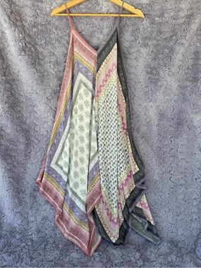 Anthropologie | Pastel Bandana Print Slip Dress, Handkerchief Hem | XS/S